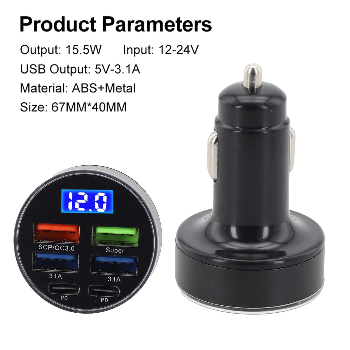 Type C Car Charger for QC Fast Charging (No Scratches)