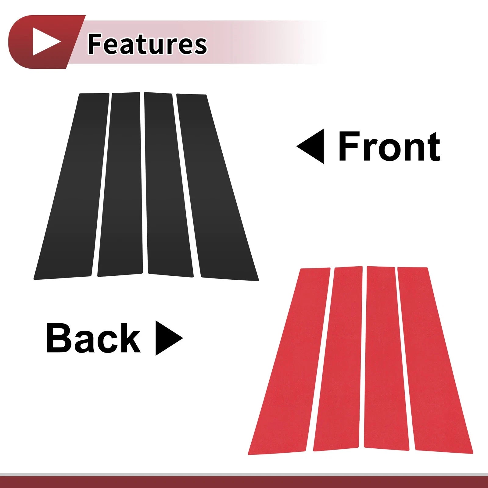 Front Left Right Door Pillar Window Trim for Mitsubishi Triton L200 (2016–2024) 4 Pcs