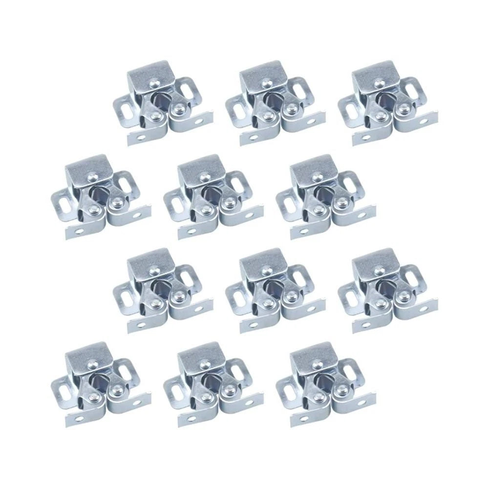 12 Pack Stainless Steel Double Roller Catches for Cabinet Wardrobe