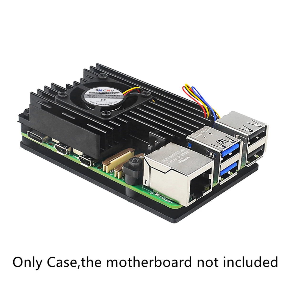 Aluminum Protective Case for Raspberry Pi 5 Motherboards + Cooling Fan