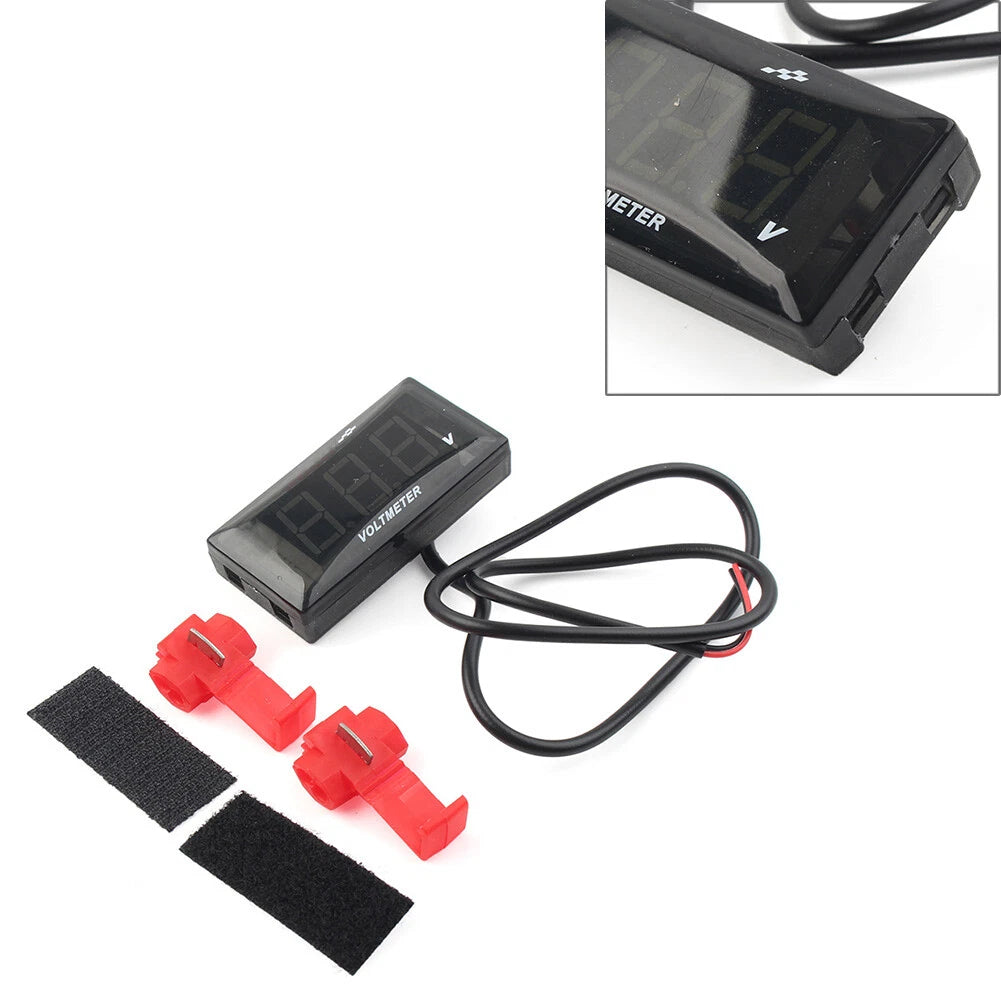 12V Digital LED Voltmeter Gauge for Motorcycle (Universal)