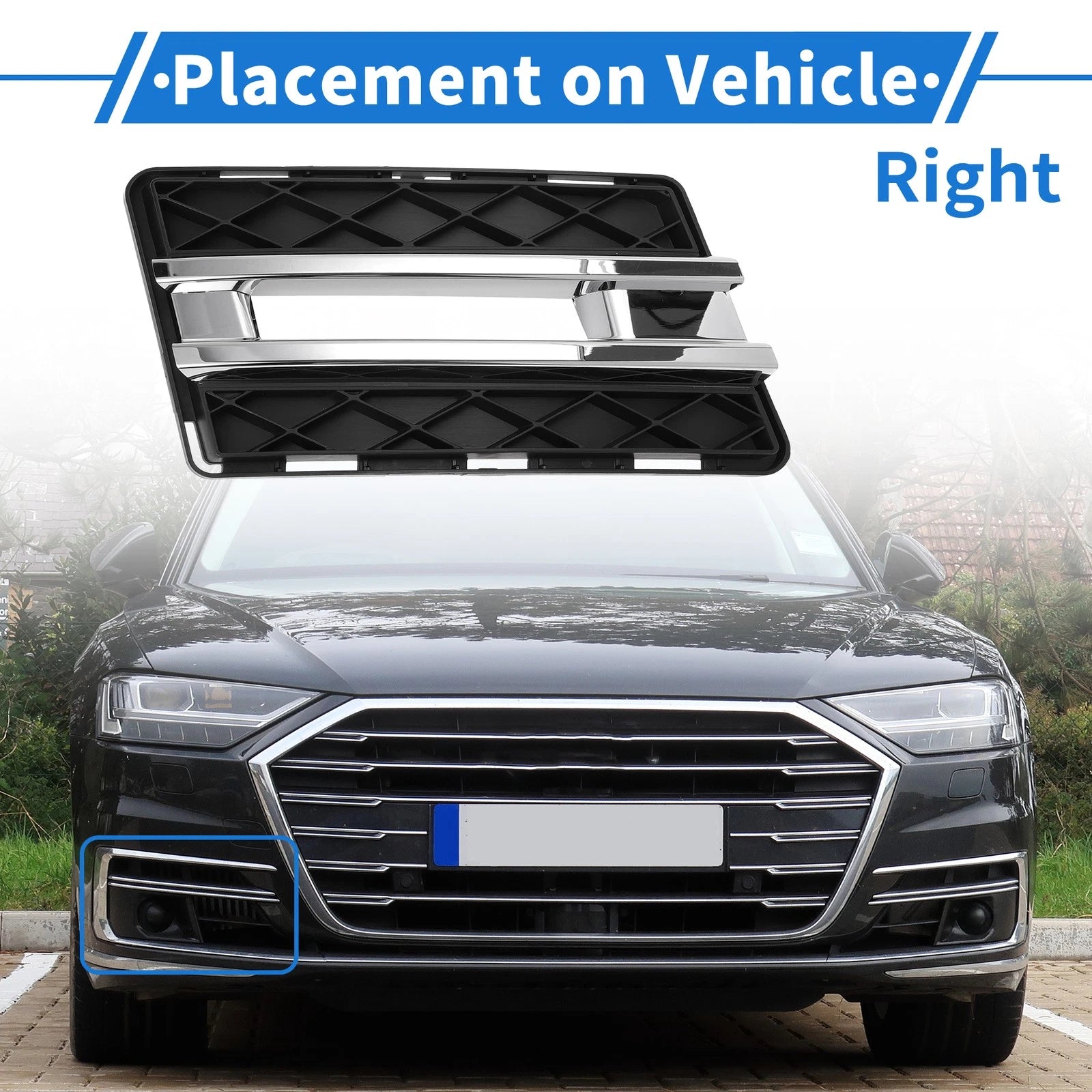 1pc Front Right Fog Light Grill Replacement for Mercedes-Benz GLK-Class (2008–2015)