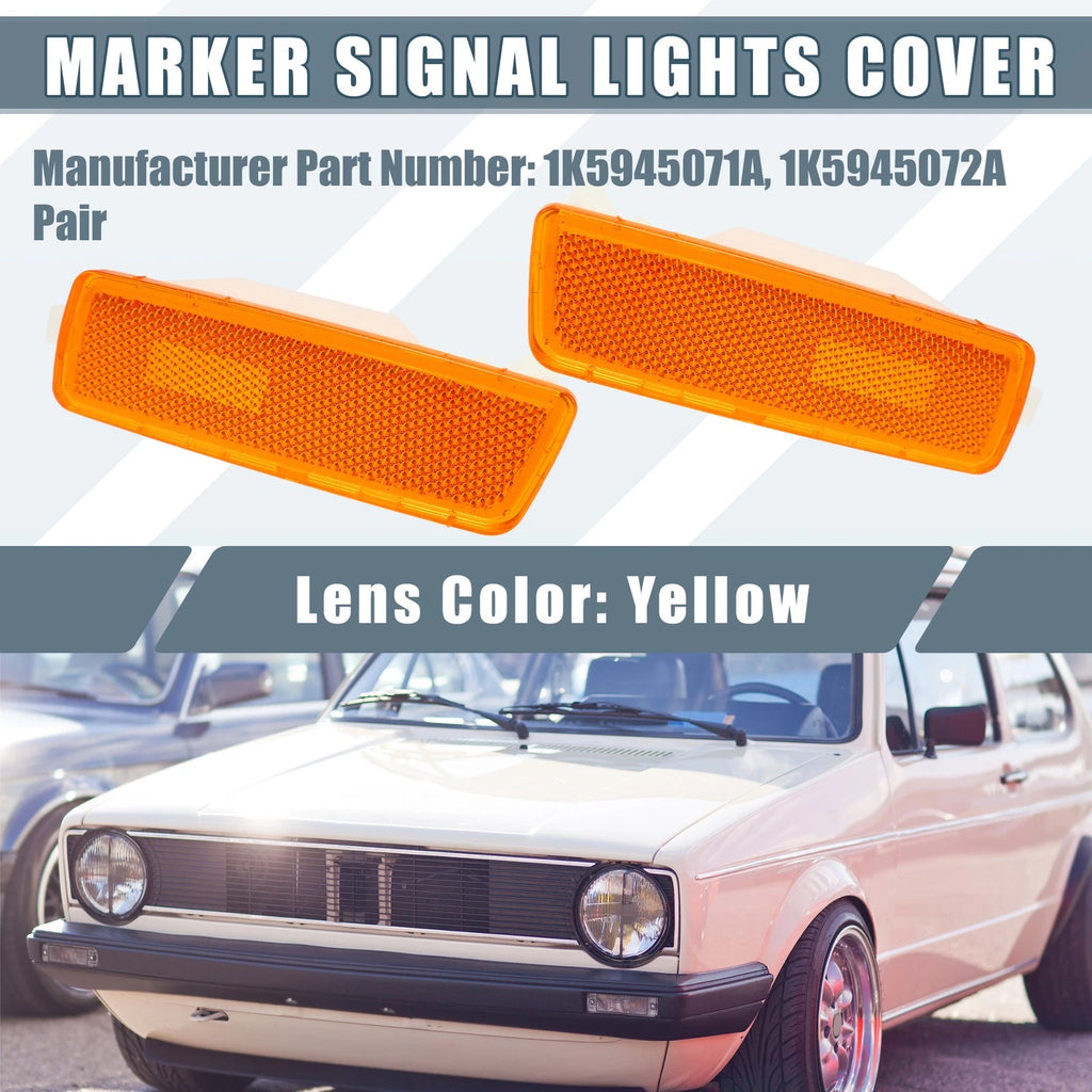 Front Bumper LED Side Marker Lights Cover Set for Volkswagen Jetta Yellow (1 Pair)