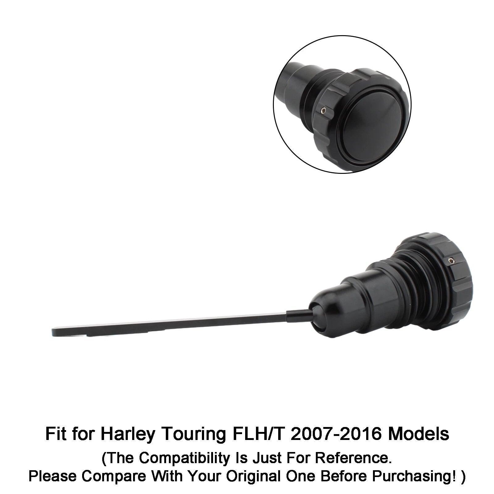 Oil Dipstick Tank Cap Plug for Harley Touring FLH/T (2007–2016) Black T9