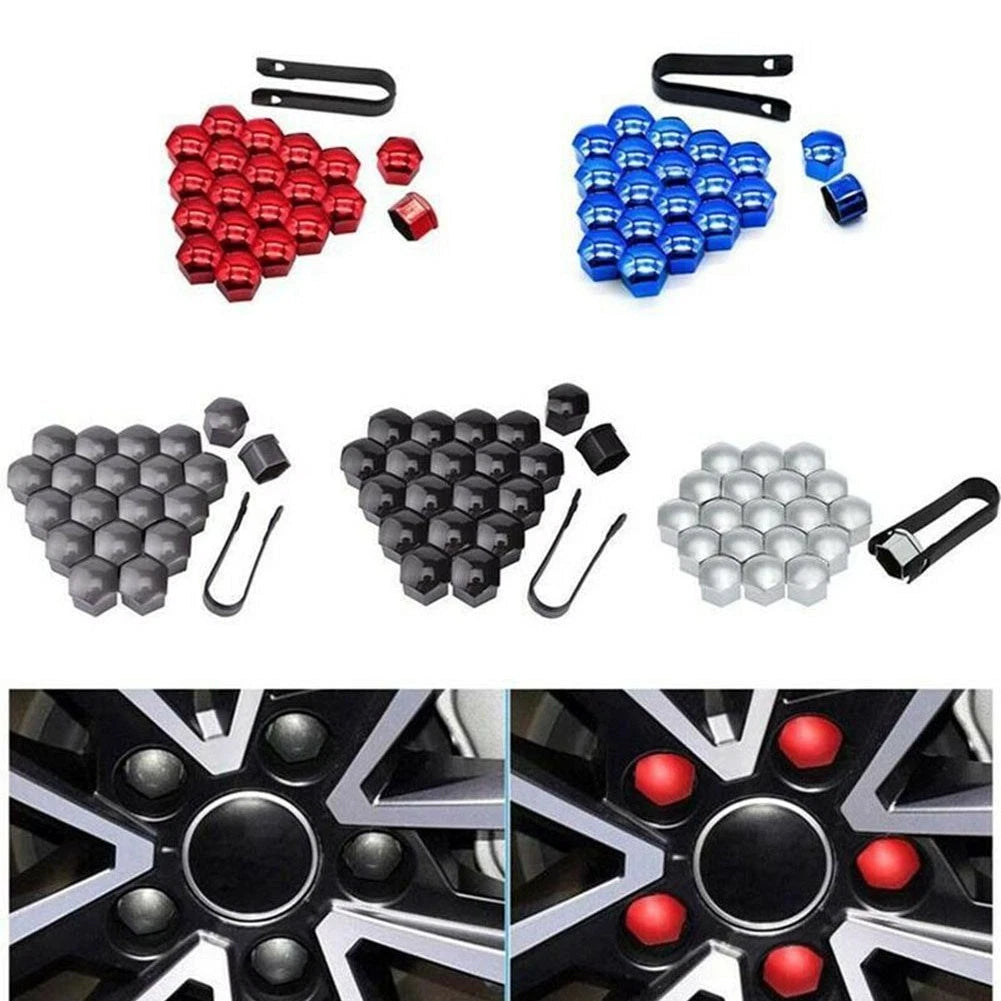 20x 21mm Wheel Nut Caps for Rust Proofing with Removal Tool