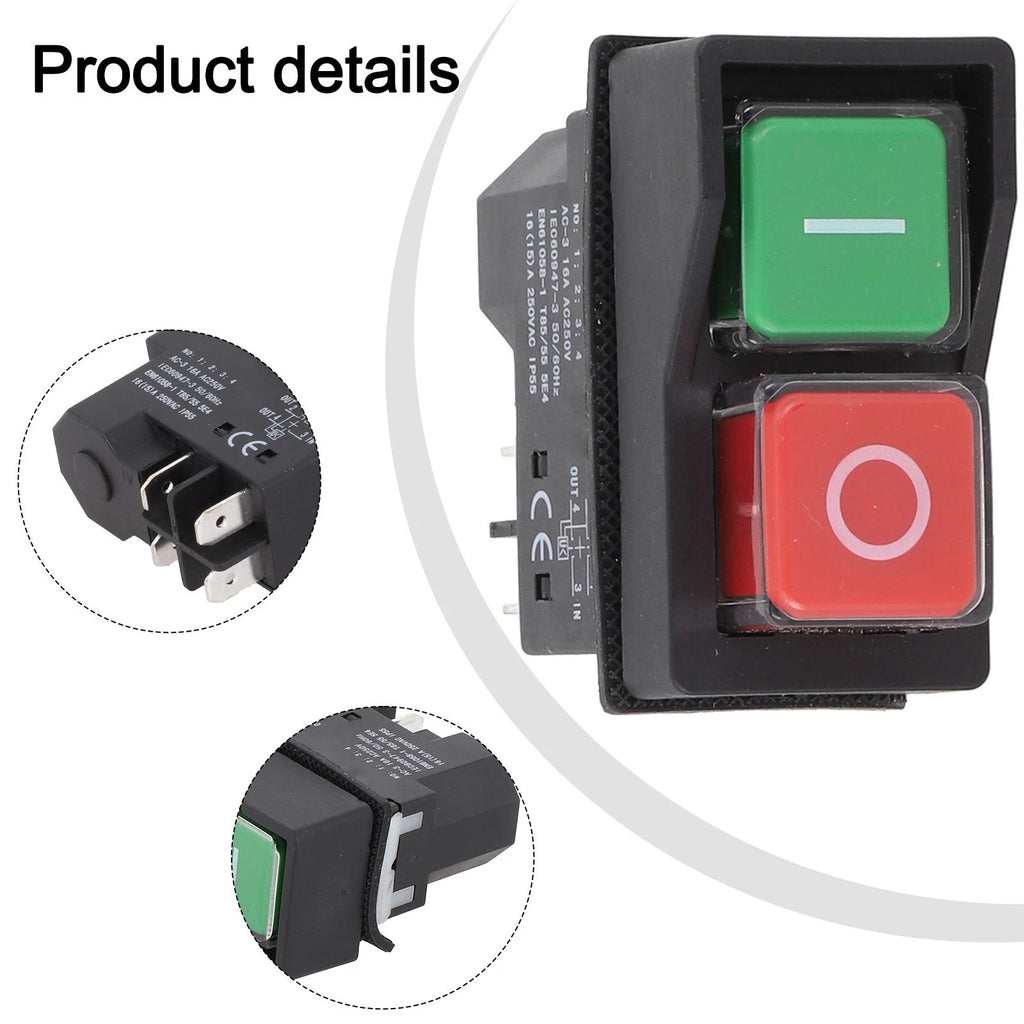 Electromagnetic Push Button Switch 4 Pin AC250V 16A for Safety Devices