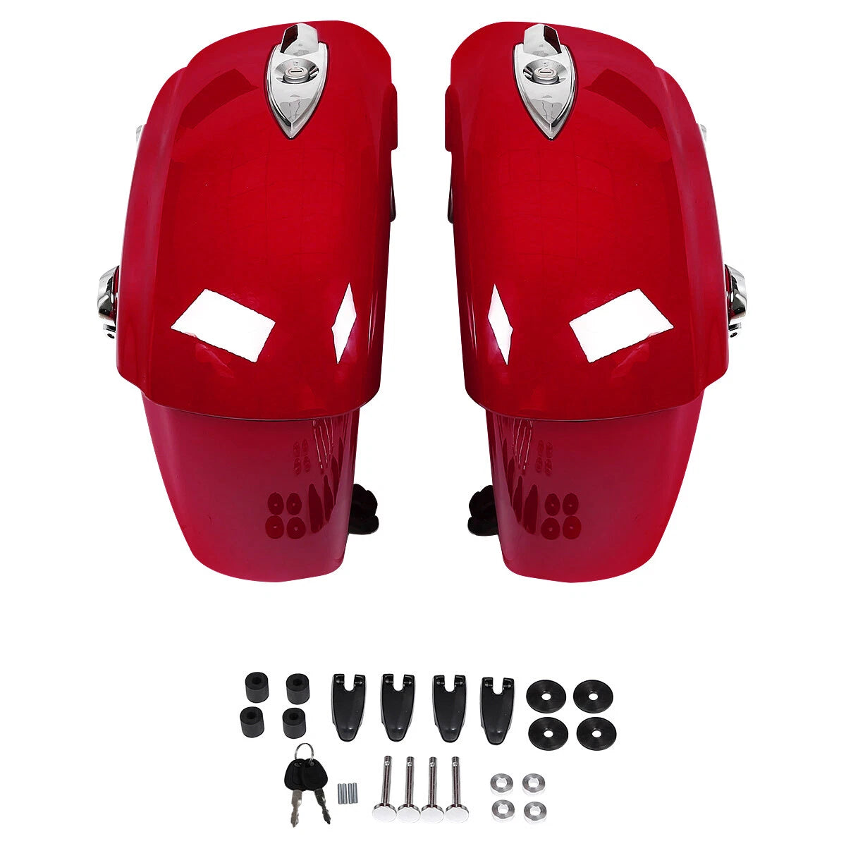 Red Saddlebags Electronic Latch Lid for Indian Chieftain (2016–2018)