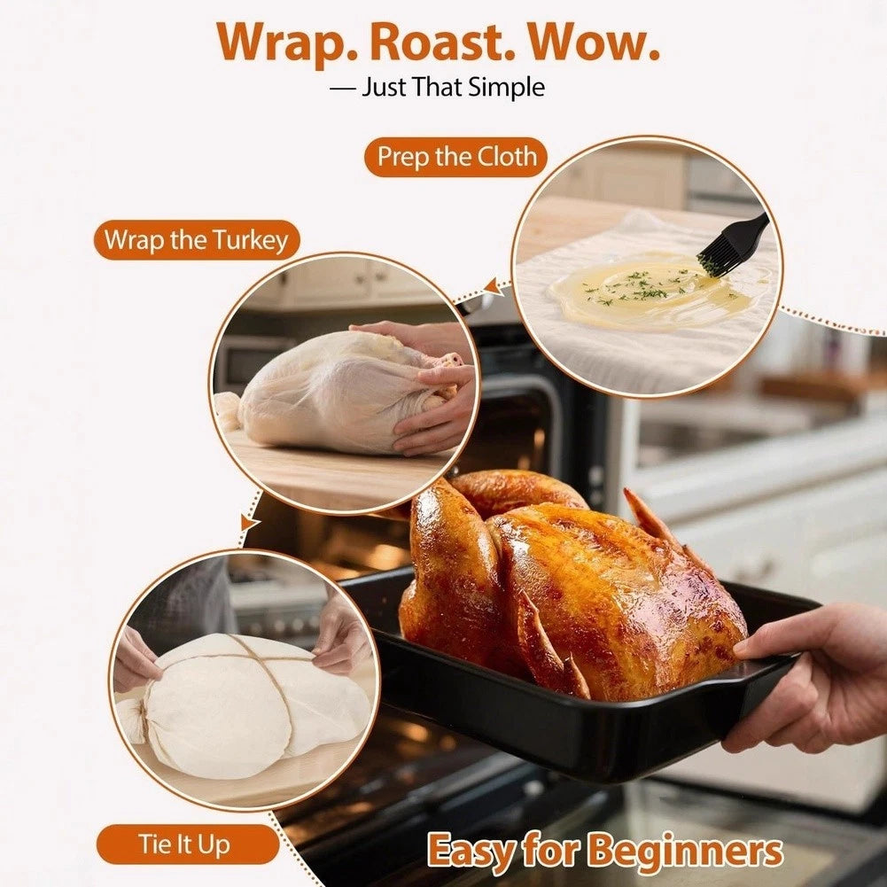 Set of 2 Cooking Cheesecloth with 2m Natural Twine for Baking and Roasting