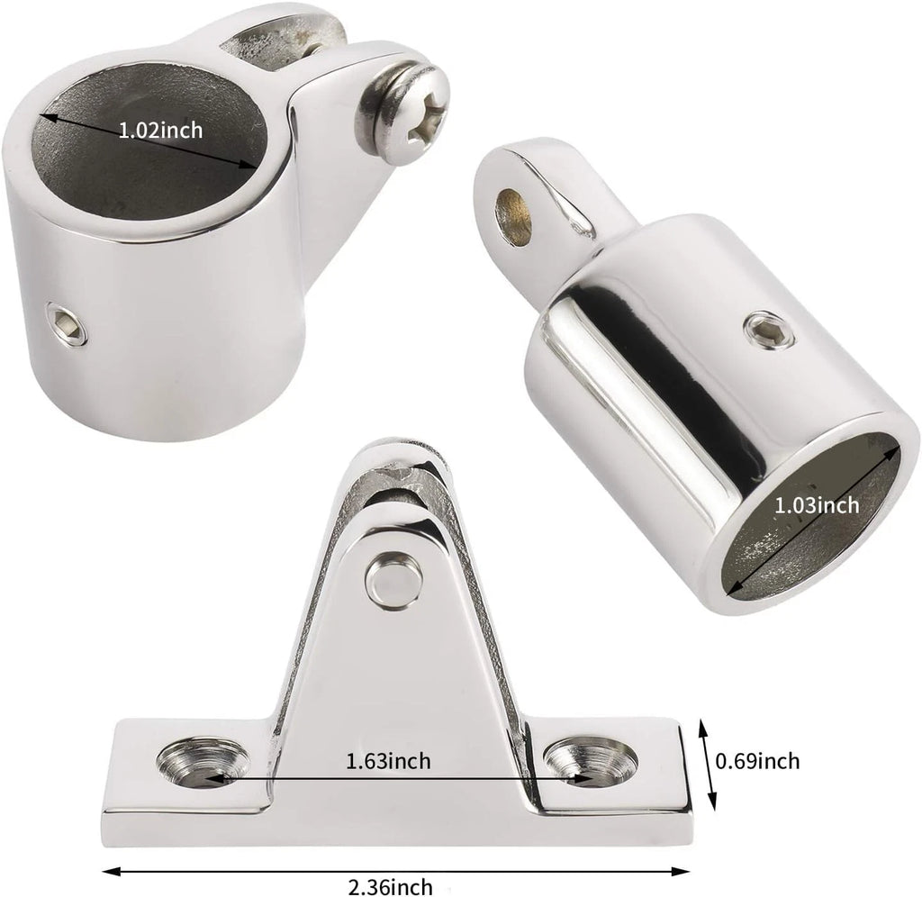 10Pcs Bimini Top Fittings for Boat Deck (Fits 1" Stainless Steel Jaw Slide)