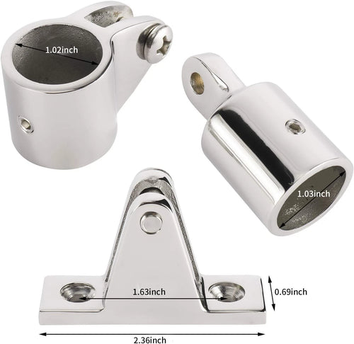 10Pcs Bimini Top Fittings for Boat Deck (Fits 1" Stainless Steel Jaw Slide)
