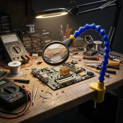 Soldering Aid Magnifier for Detailed Circuit Work (360 Degree Adjustable)