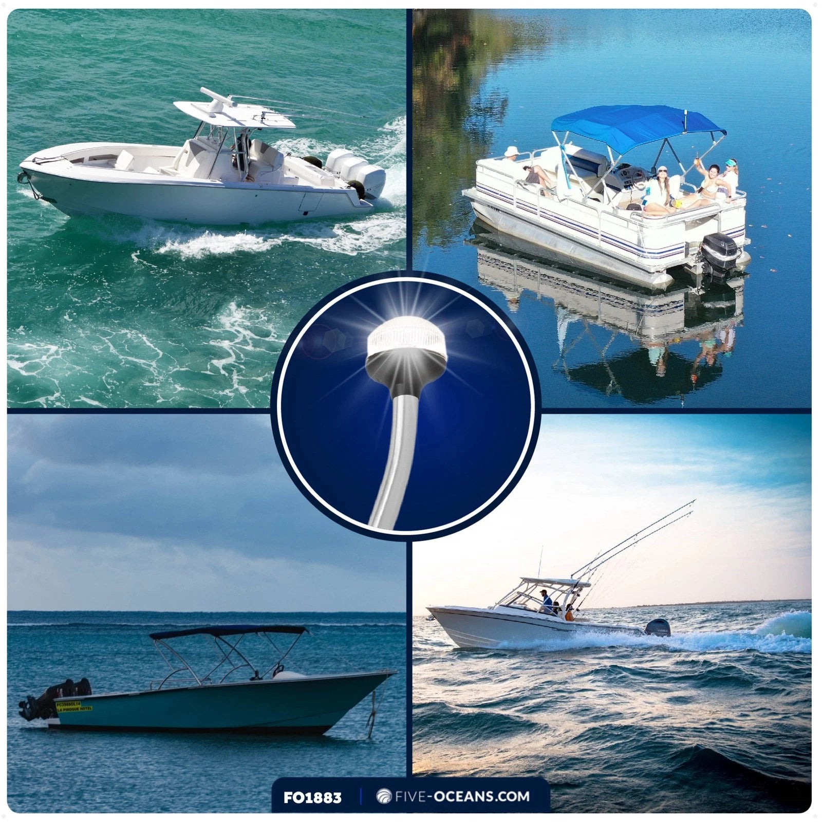 LED Stern Light for Boat Navigation (12V, 24")