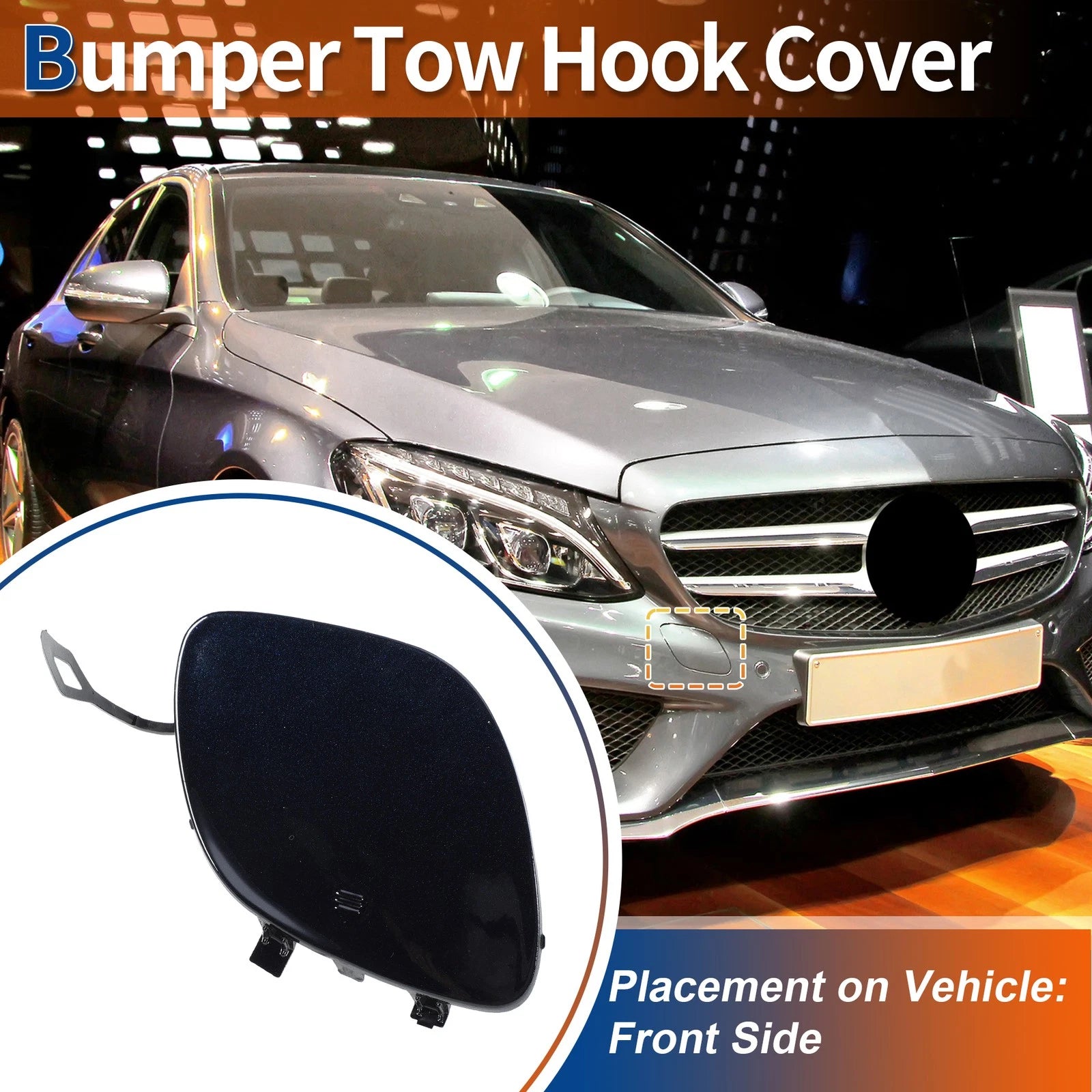 Tow Hook Cover Front Car Bumper Replacement for Mercedes-Benz A205 (2016–2020)