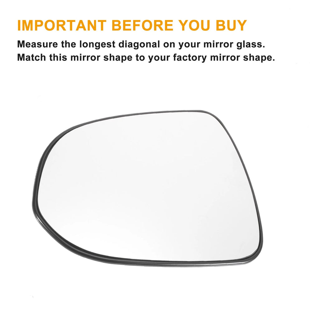 Left Side Mirror Glass White with Back Plate for Honda Jazz (2002–2004)