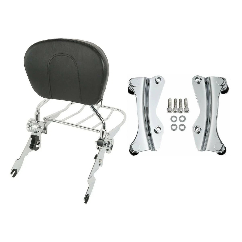 Chrome Sissy Bar Backrest Rack Docking Kit for Harley Touring Glide (2014–2025)