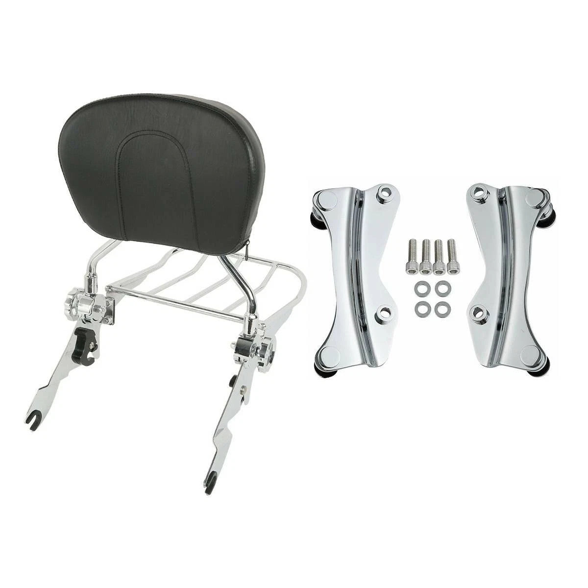 Chrome Sissy Bar Backrest Rack Docking Kit for Harley Touring Glide (2014–2025)