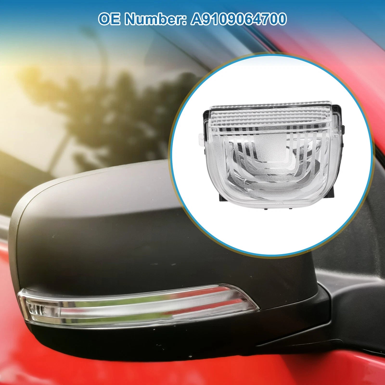 Car Mirror Turn Signal Light LED Left Replacement for Mercedes-Benz Sprinter (2010–2018)