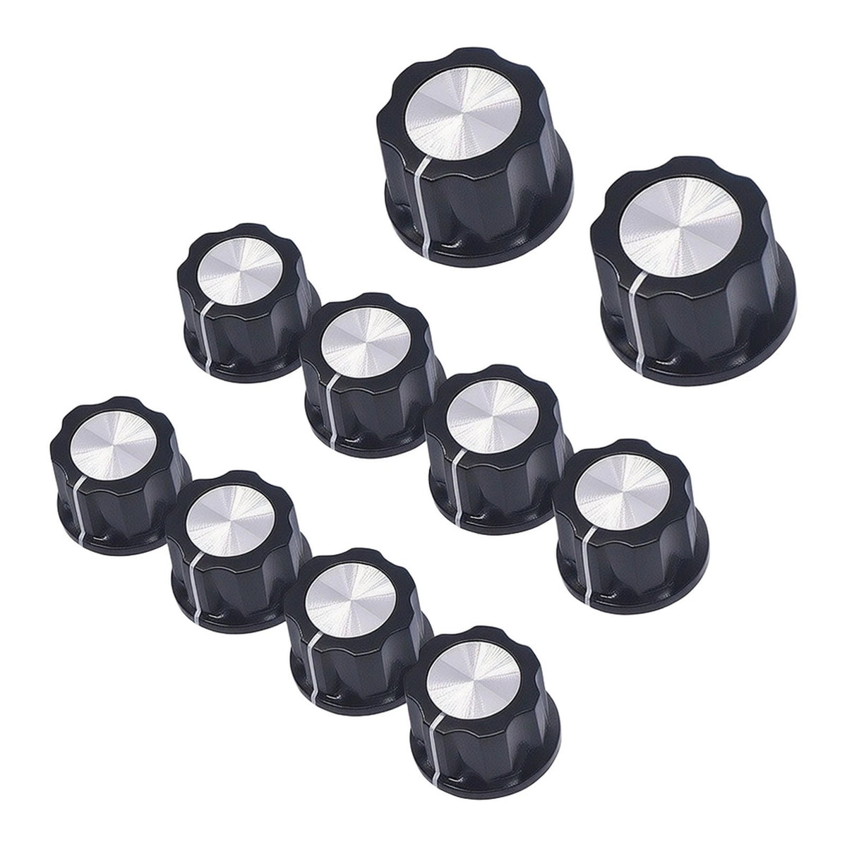 Pack of 10 6mm Dia Shaft Knobs for Top