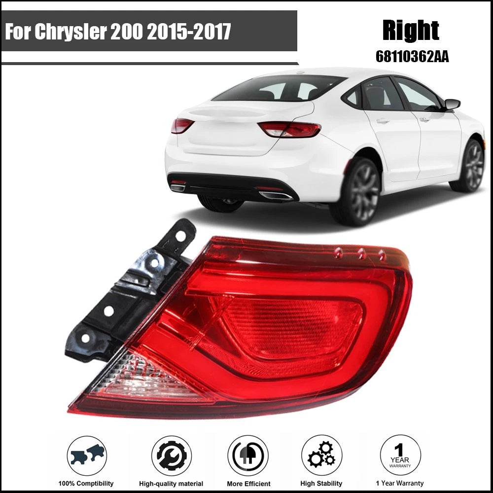 LED Tail Light for Chrysler 200 (2015–2017) Right Side Outer Red