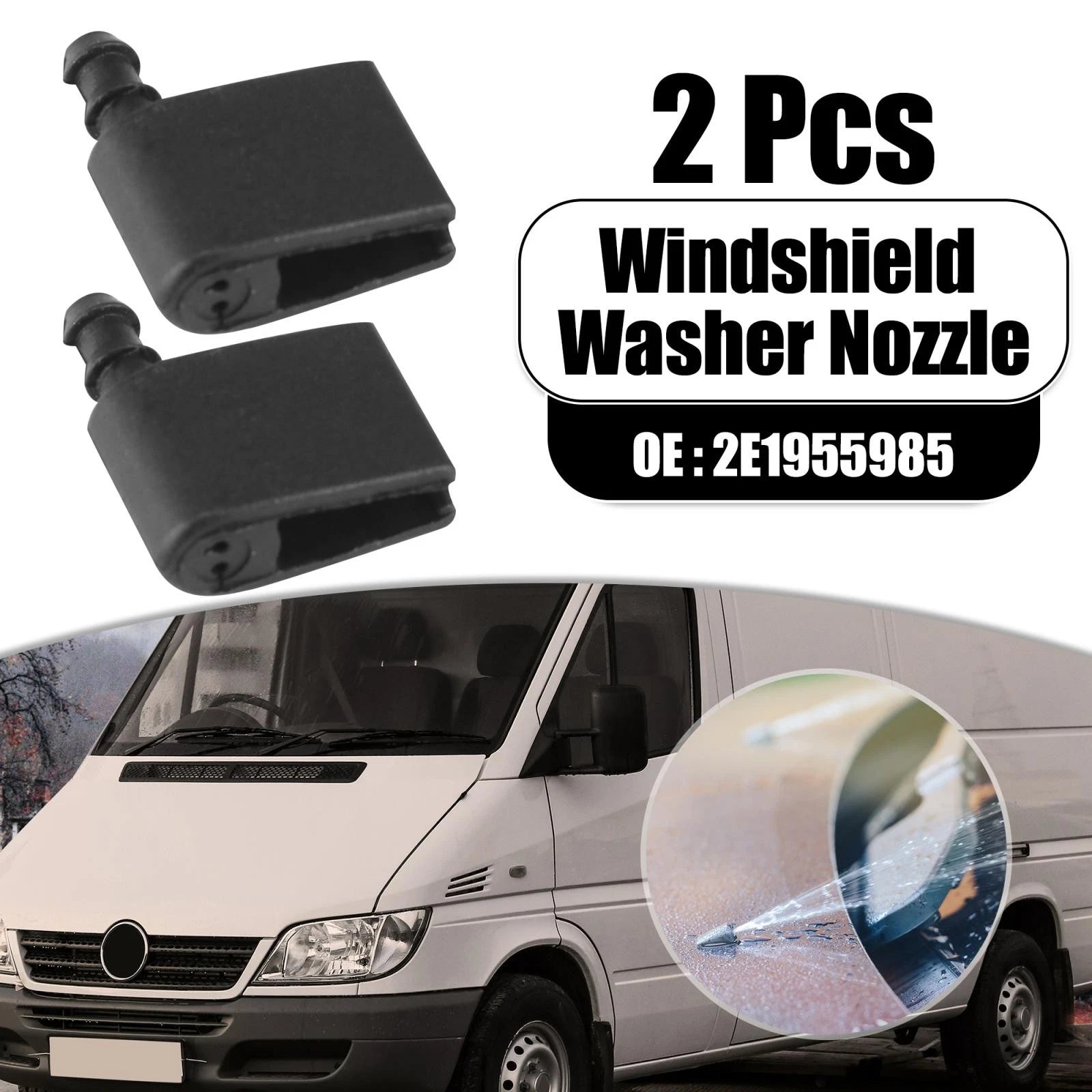 2pcs Front Windshield Washer Nozzle for Mercedes-Benz Sprinter 3500 (2019–2024)
