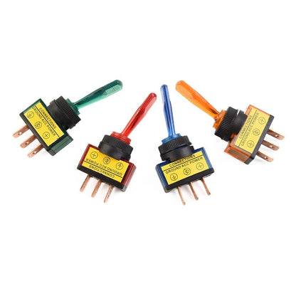 Set of 4 LED Light Toggle Rocker Switch SPST 12V 20A for Car Boat