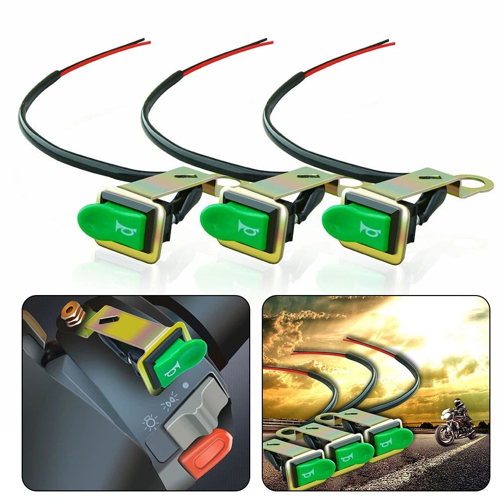 Push Button Green Switch for Motorcycle Handlebar (22mm)