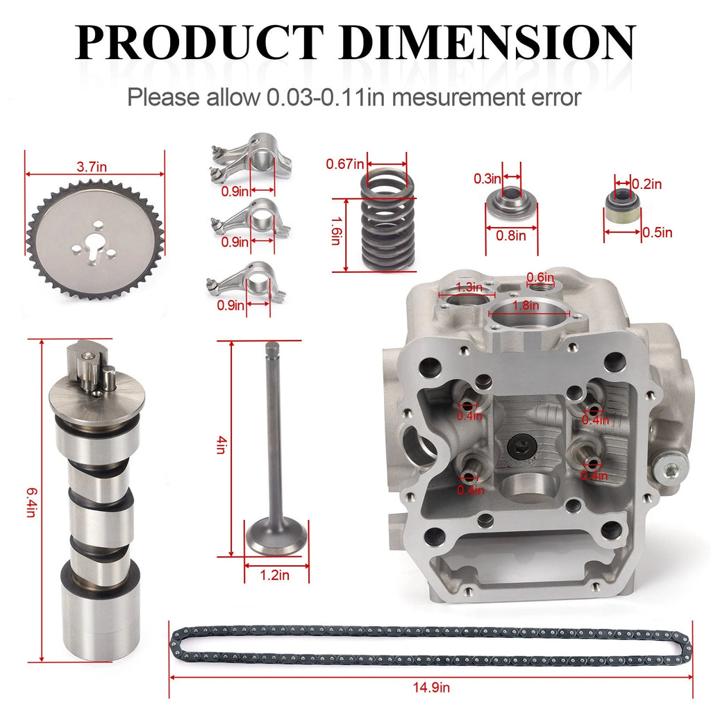 Engine Cylinder Head + Rocker Arm Camshaft Kit for Polaris Sportsman (2000–2007)
