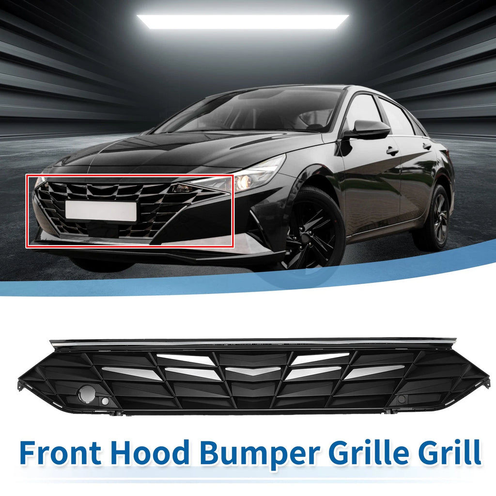 Front Upper Bumper Grille Grill with Hole for Hyundai Elantra (2021–2022)