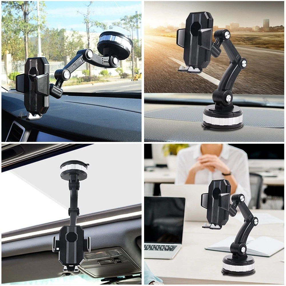 Car Phone Holder for Dashboard with Adjustable Arm and 360 Degree Rotation