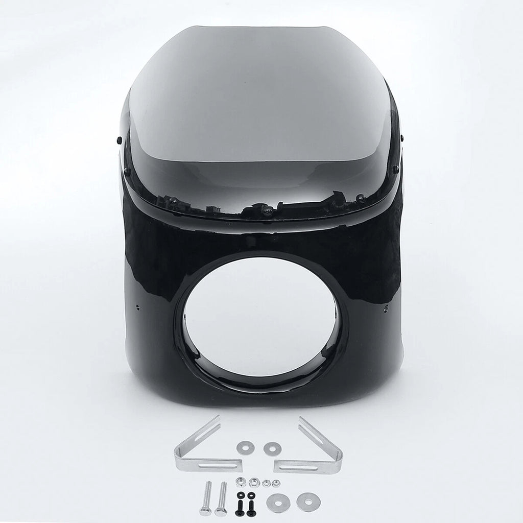 7" Round Headlight Kit for Motorcycle (w/ Smoke Windshield)