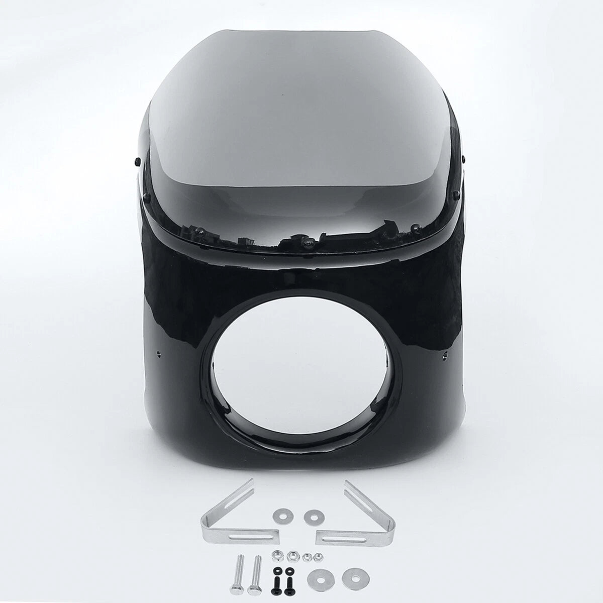 7" Round Headlight Kit for Motorcycle (w/ Smoke Windshield)