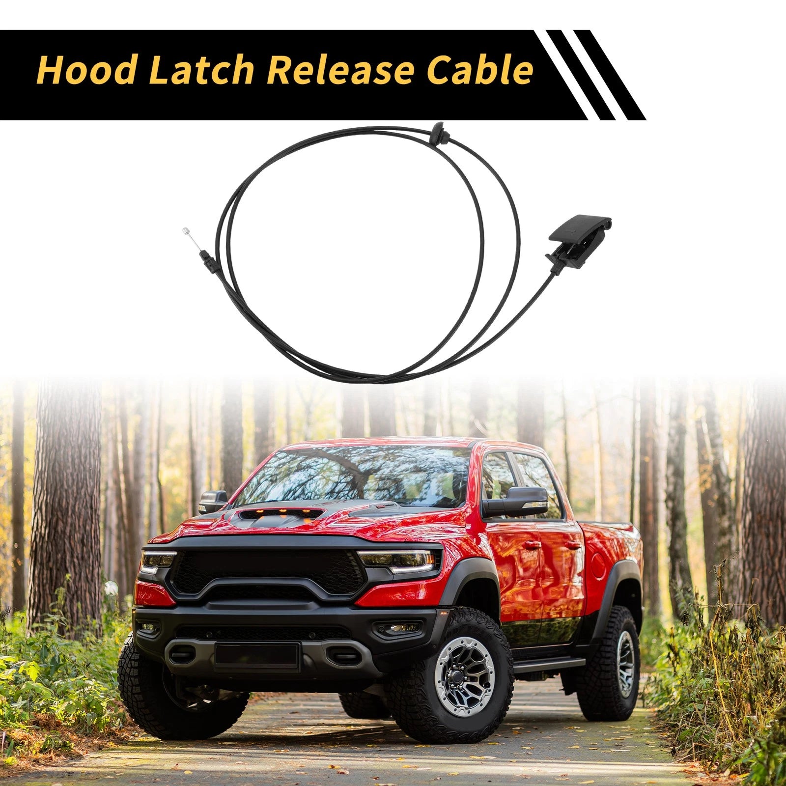 Hood Latch Release Cable Replacement for Dodge Ram 1500 2500 3500 (2009–2018)