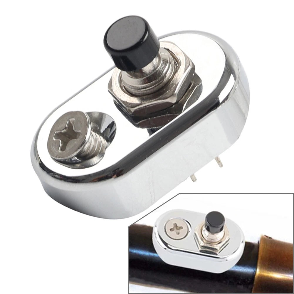 Silver Mini Retro Vintage Motor Push Button Switch For Harley 7/8" 1" Handlebar