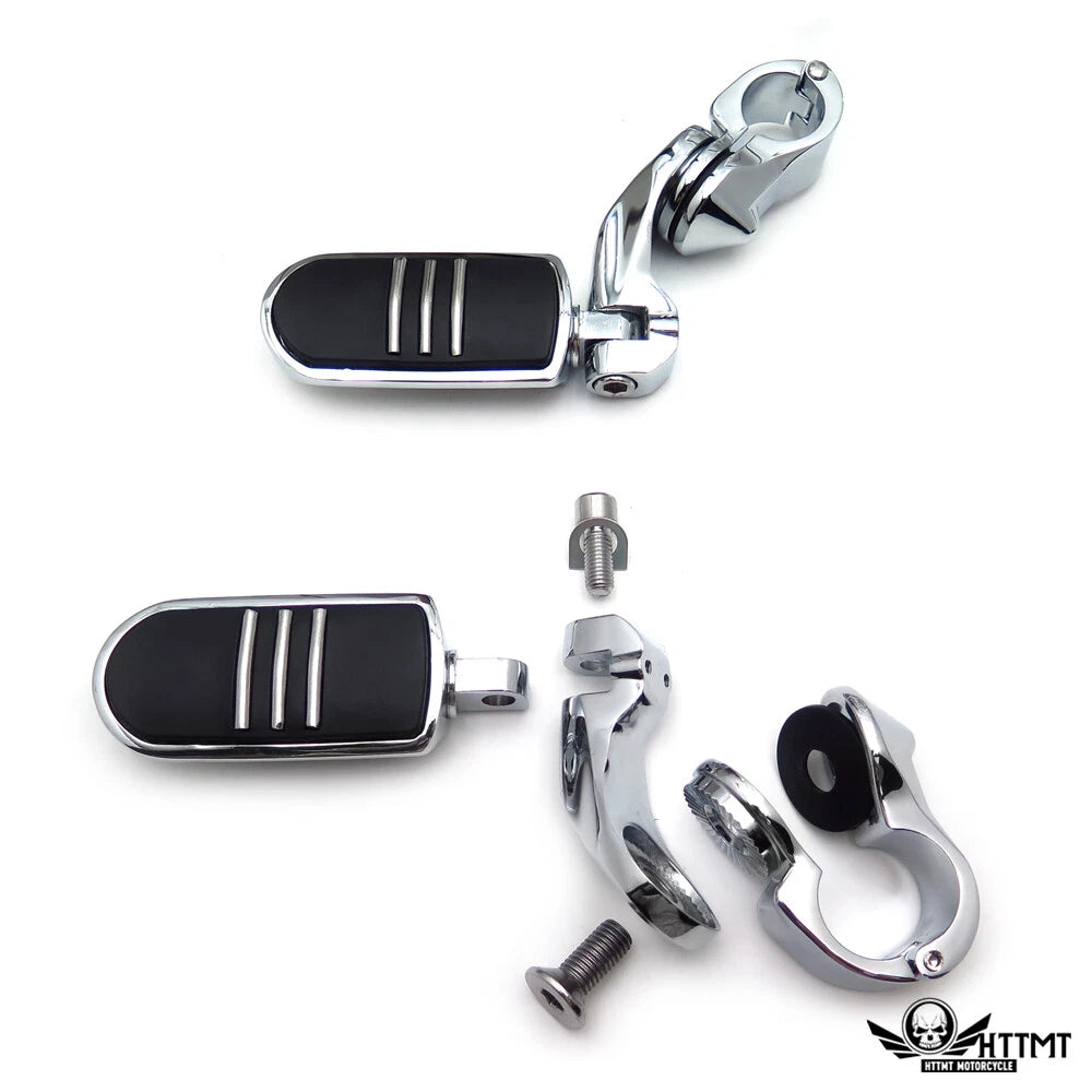 Streamliner Foot Pegs with Short Adjustable Mount Kit for 1.25" Engine Guard