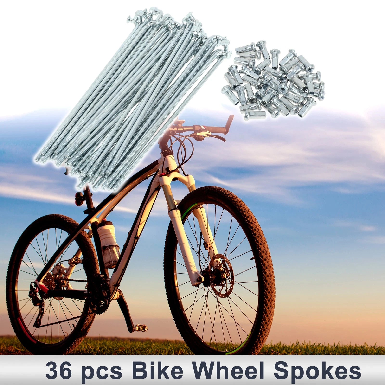Set 12G 112mm Bicycle Spokes Nipple Carbon Steel Galvanized Universal (1)