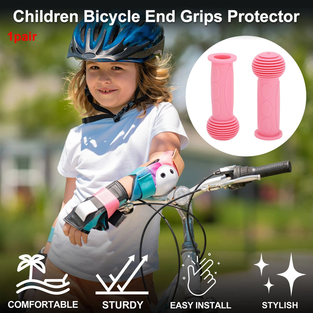 Handlebar Grip Cover 110mm Soft Boy MTB End Protector Pink Pair for Bike (1Set)