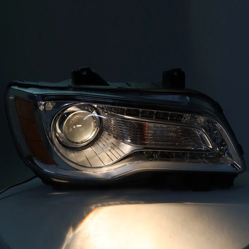 Headlight for Chrysler 300 (2011–2014) Chrome Passenger Side Halogen