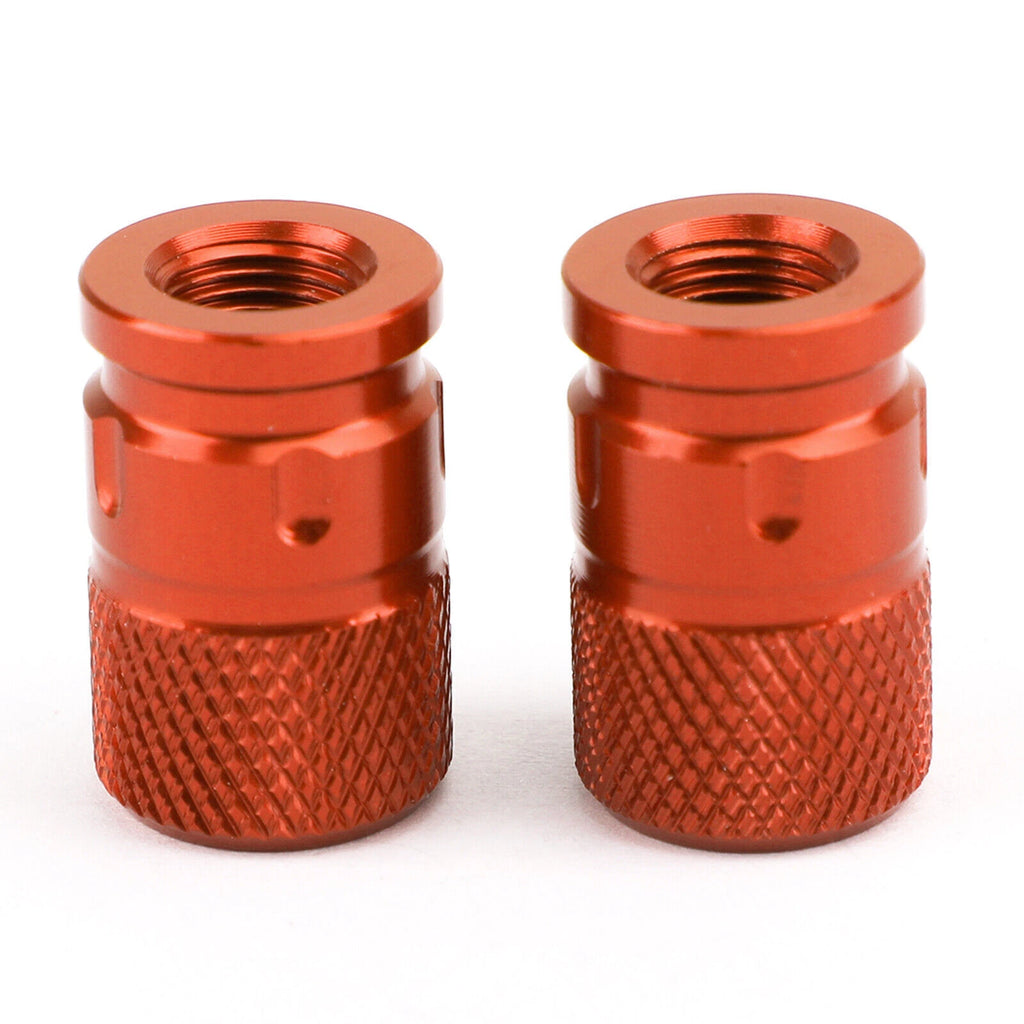 2X CNC Orange Anti-Theft Tire Valve Stem Caps for Car Truck Bike Motorcycle T9
