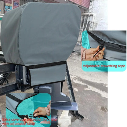 Waterproof 420D Polyester Outboard Motor Cover for Multiple Sizes (2010–2023)