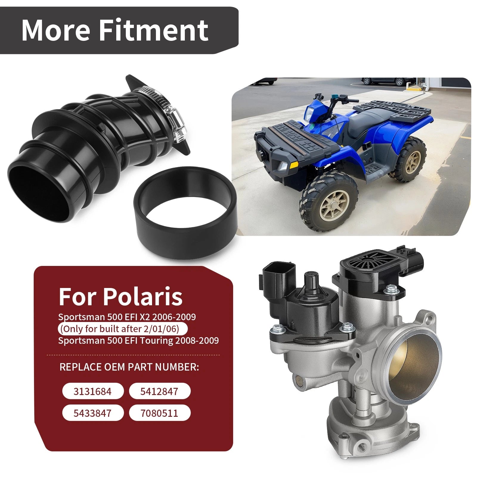 Throttle Body 3131684 for Polaris Sportsman X2 500 EFI (2006–2009)