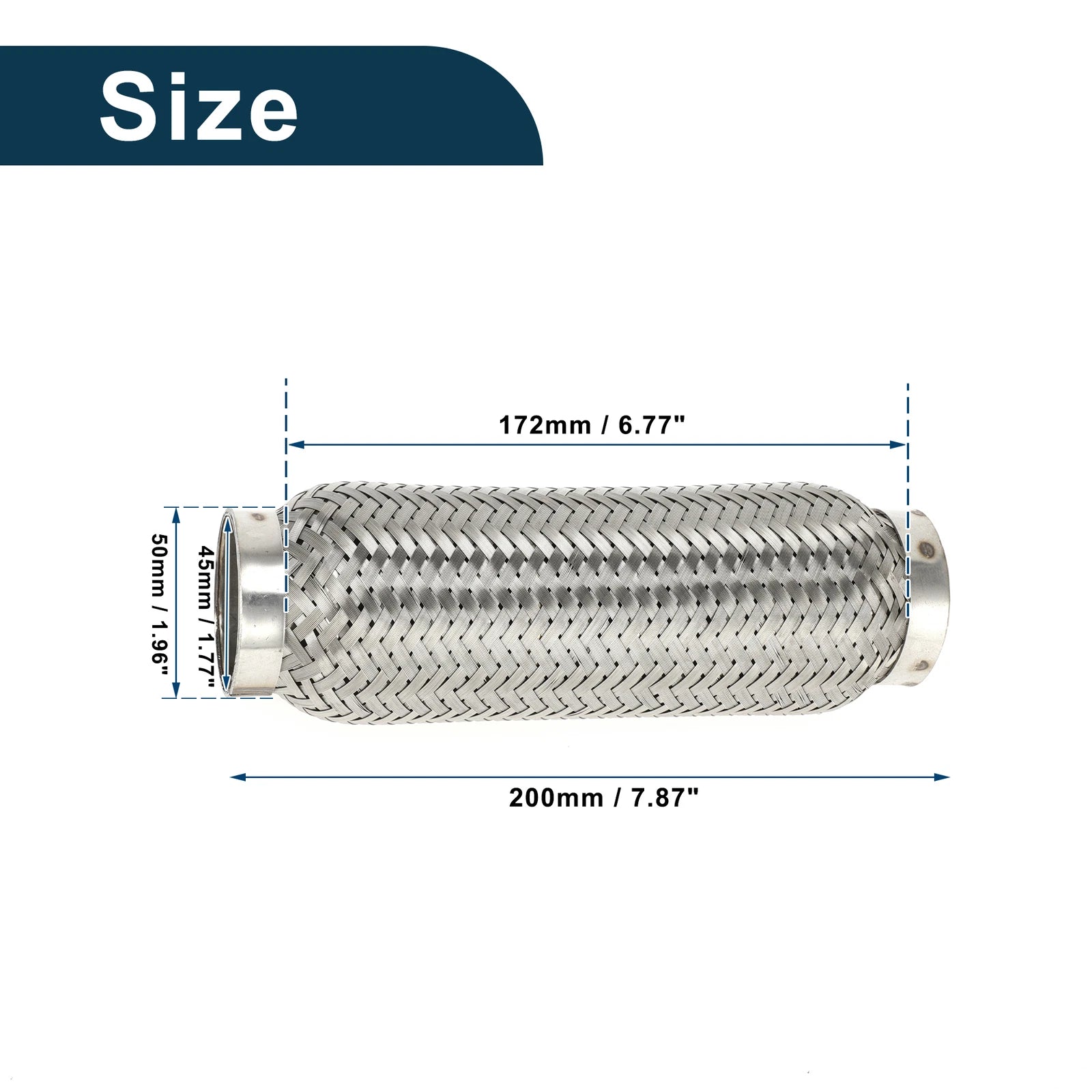 Exhaust Flex Pipe for Universal Applications (1.96 Inch OD)