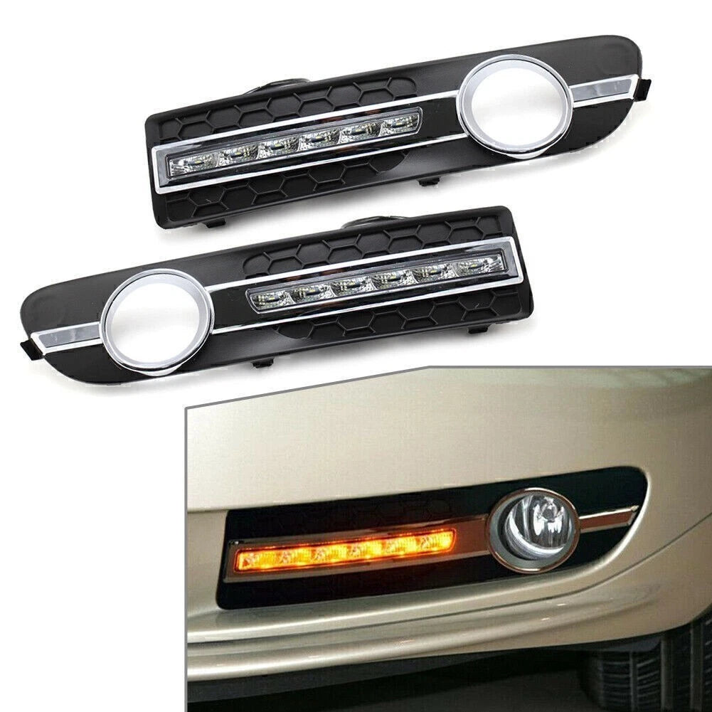 2X LED DRL Front Daytime Running Lights for Volvo S80 S80L (2007–2013)