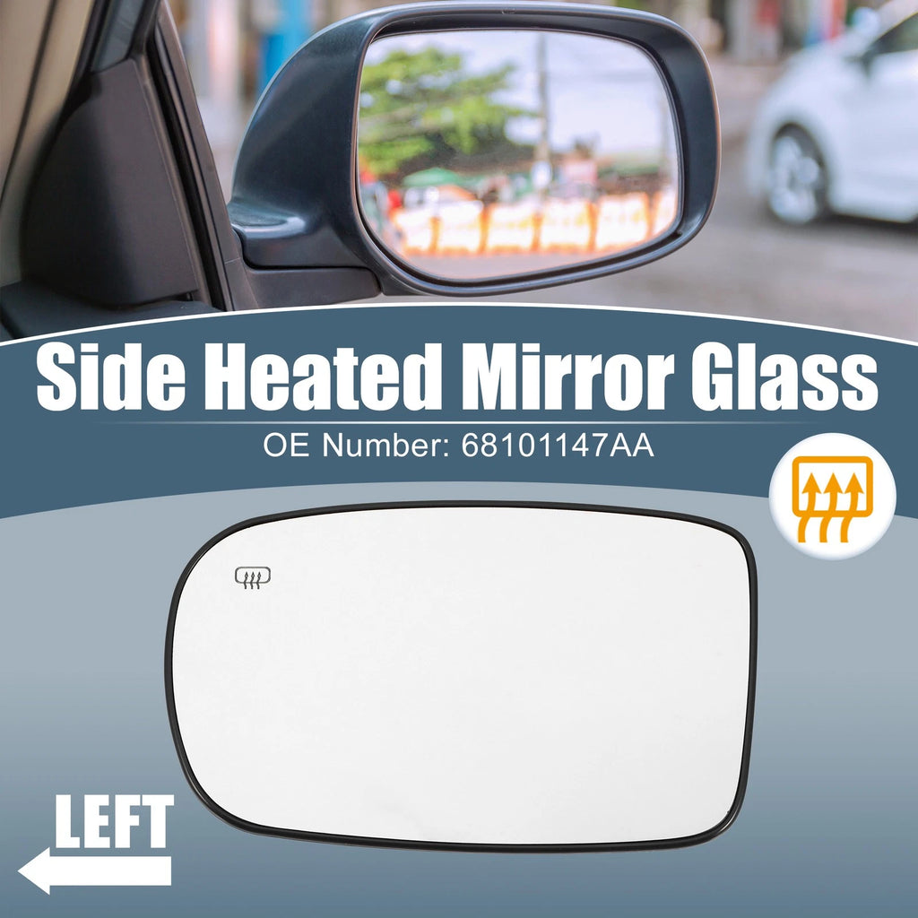 Heated Mirror Glass Left Driver Side Replacement for Chrysler 200 (2011–2016)