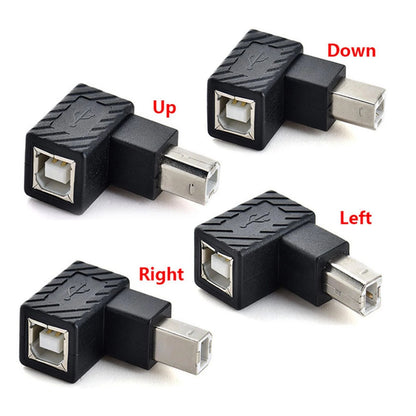 USB 2.0 Type B Print Port Converter Adapter for Printer Scanner (90°)