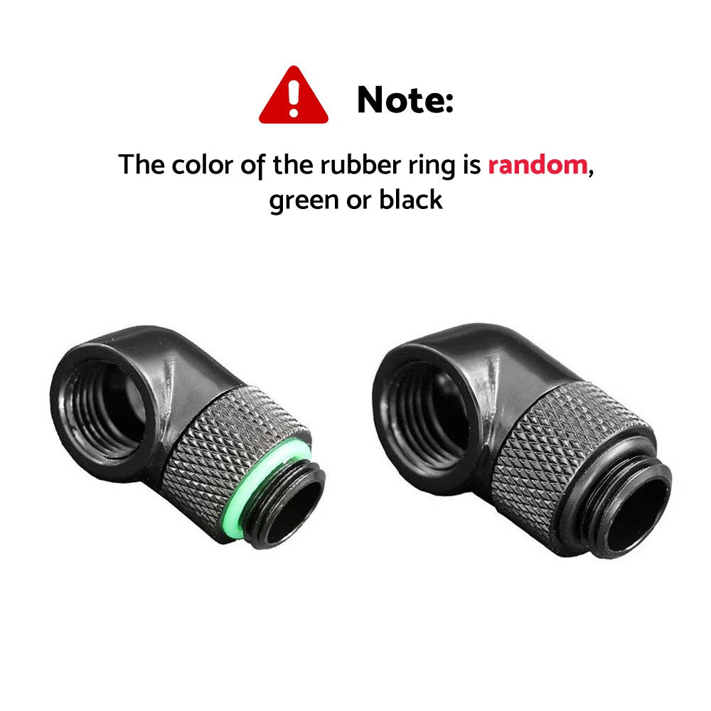 2X Water Cooling G1/4 Thread 90 Degree Rotary Elbow Adapter Fitting