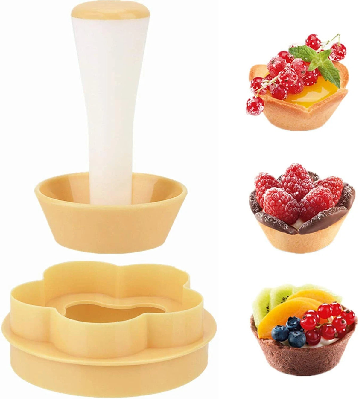 Pastry Dough Tamper Kit for Cupcakes and Donuts (DIY Baking Mould)