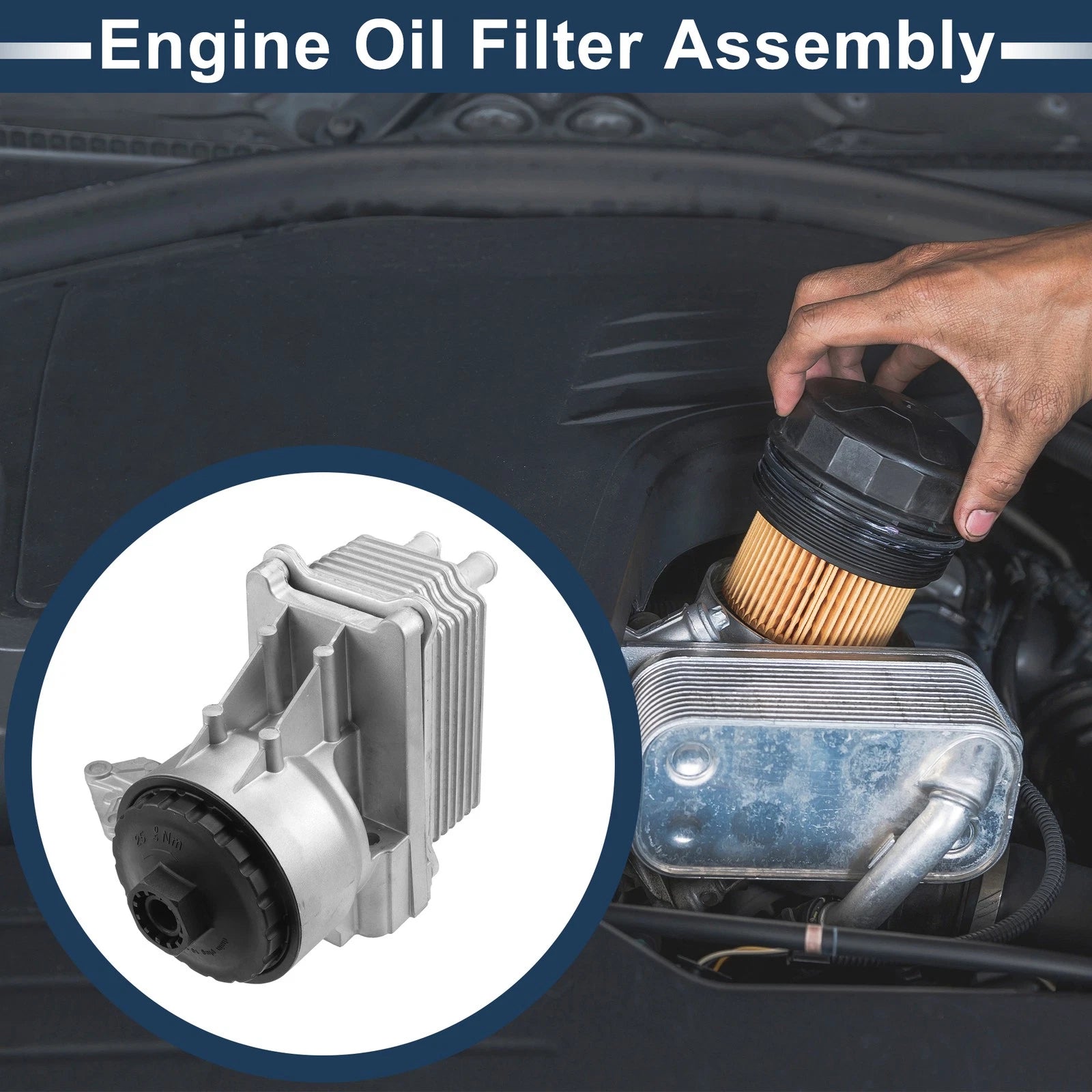 Engine Oil Cooler Filter Housing with Seals Replacement for Ford Transit (2011–2016)
