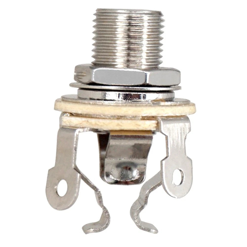 6mm Brass Audio Socket for Guitar Pickups and Microphone Panels