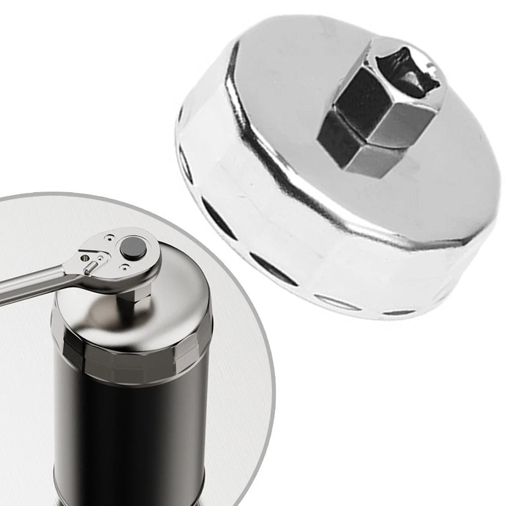 74mm Oil Filter Removal Tool with 14 Flute Design for Multi Vehicle Compatibility