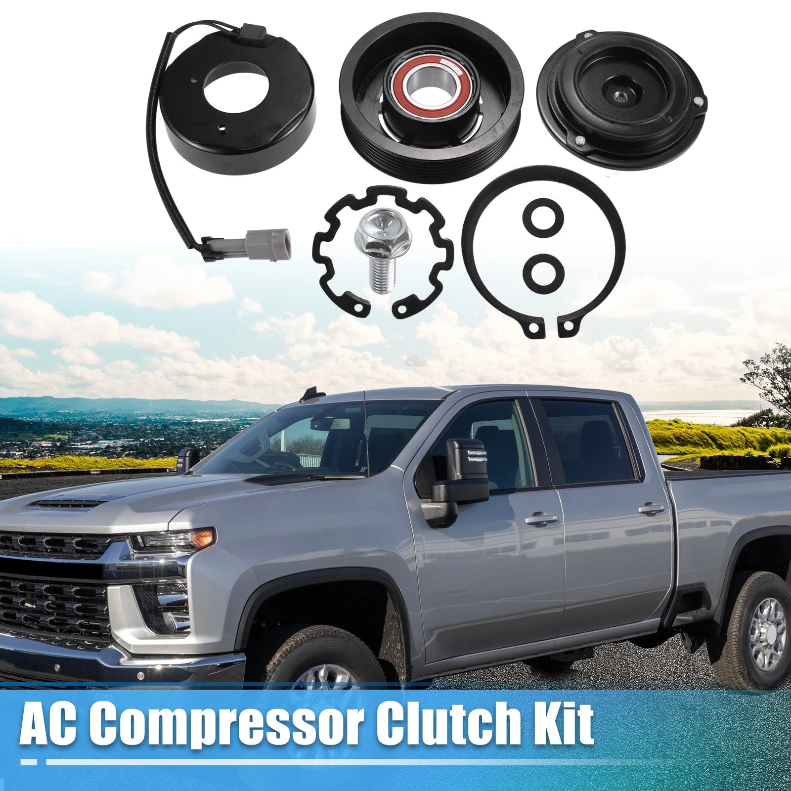 AC Compressor Clutch Kit for Chevrolet Silverado 2500HD 2002–2013
